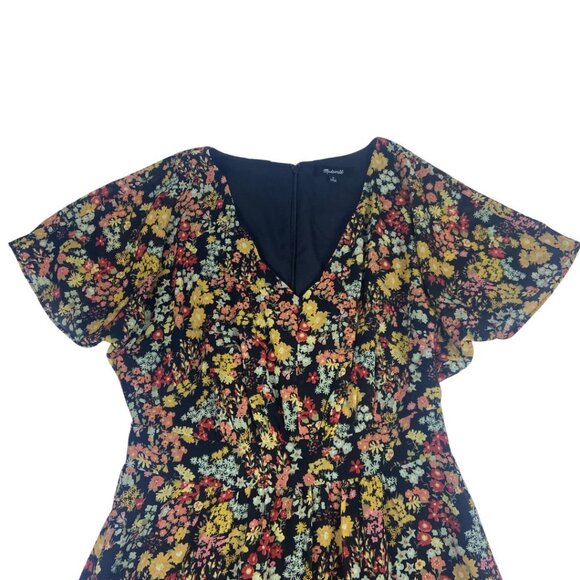 Madewell Dolman-Sleeve Ruffle-Hem Midi Dress in Flower Garden Summer - Picture 5 of 10